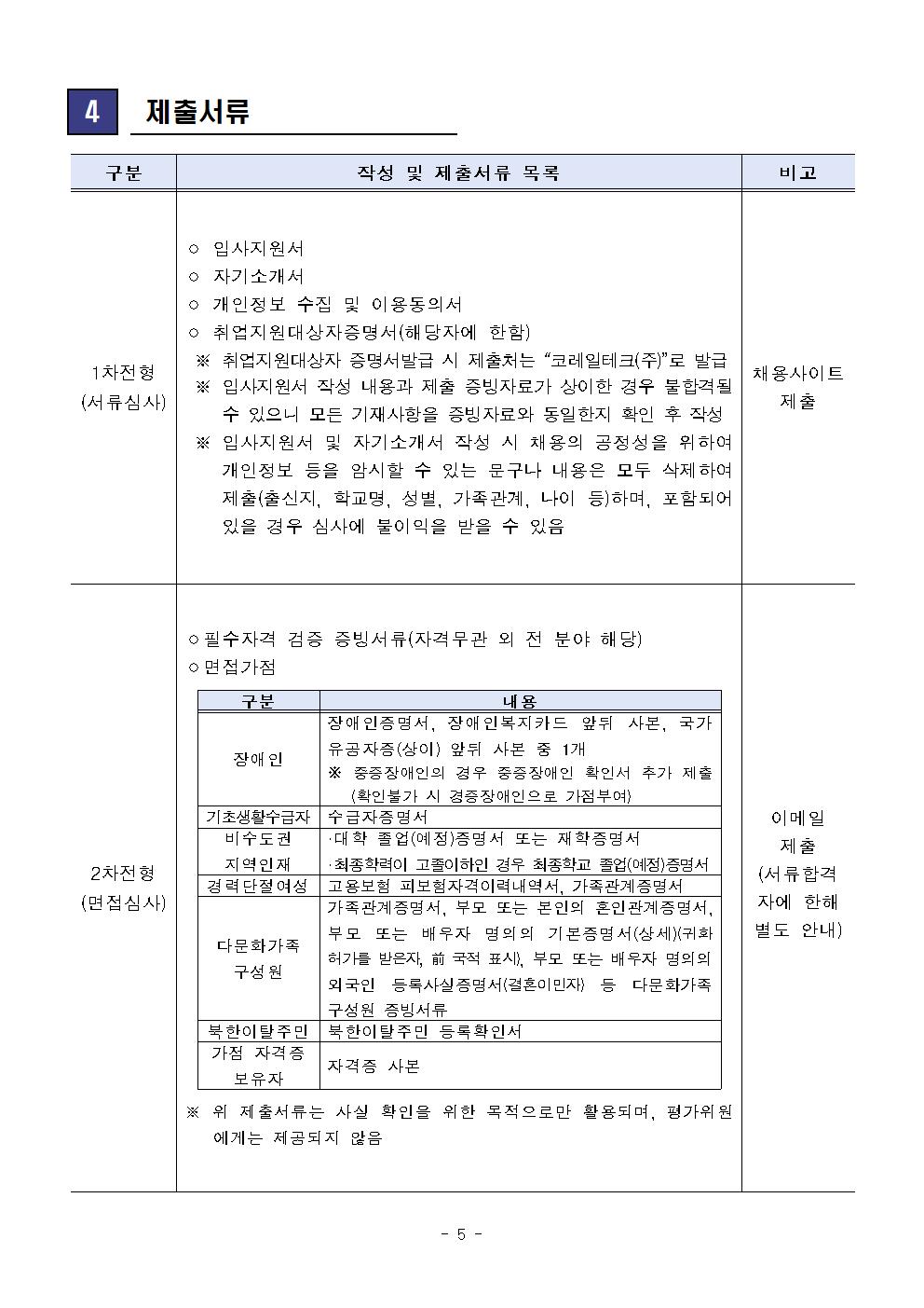 [코레일테크] 2023년 제5차 본사(지사) 기간제사원 채용 공고